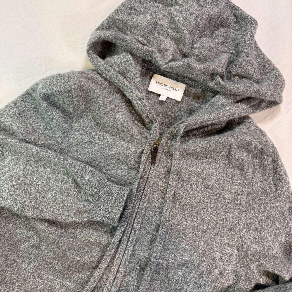 Eric Bompard Hoodie Women S Gray Cashmere Zip Up Luxury Soft Sweater Layering